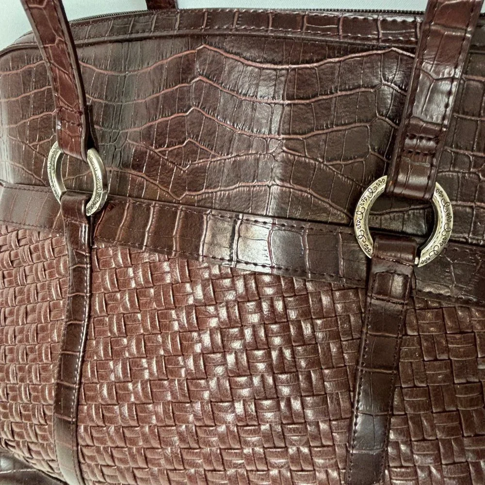 Coldwater Creek Hampton Faux Croc Laptop Computer Bag NOS NWT